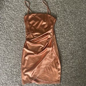 Rose gold mini dress